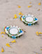 Blue Pottery T-Light Holder Set Of 2 Pcs.